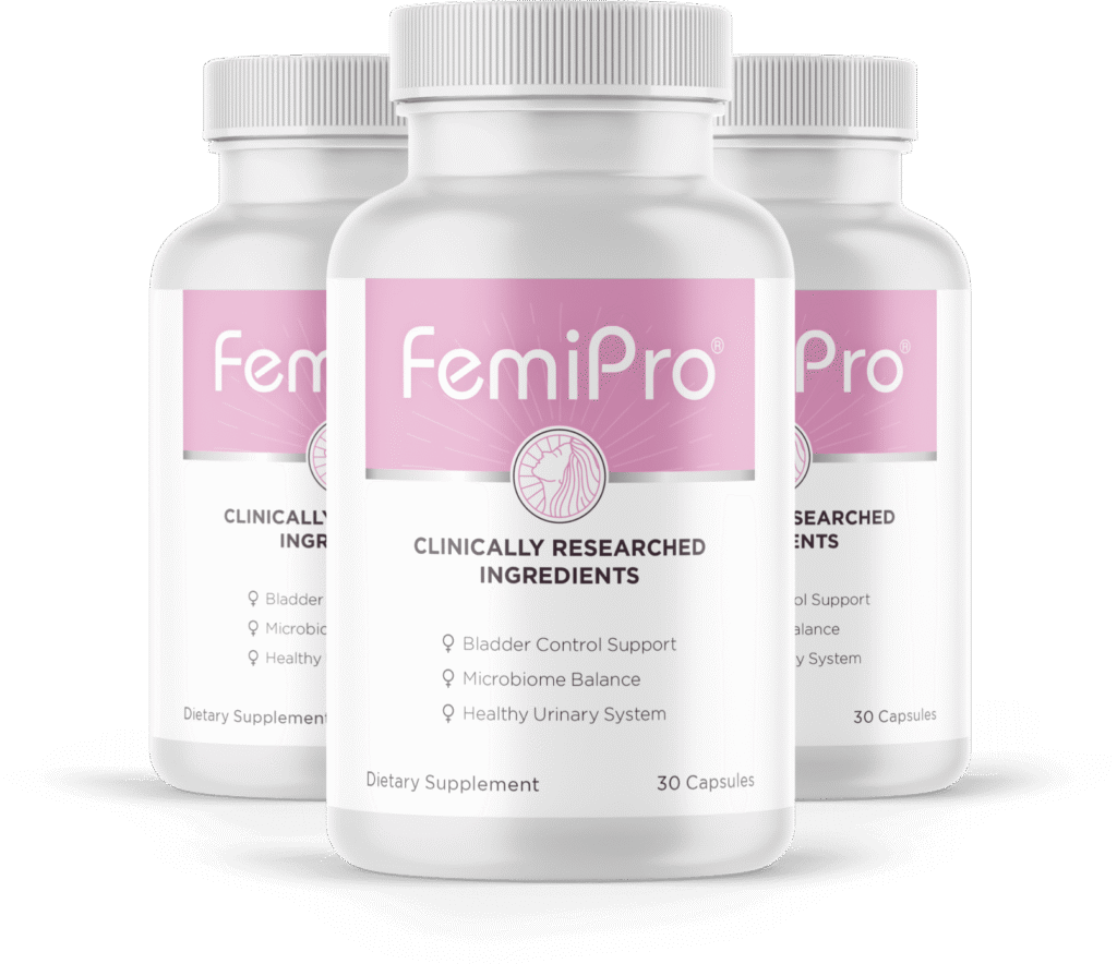 FemiPro 3-bottle pack — 90 capsules women's dietary supplement for bladder control support, microbiome balance and healthy urinary system — most popular bundle